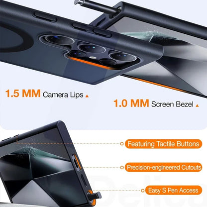 UYUXIO Magnetic Mobile Phone Case with Kickstand for Samsung Galaxy S26 S25 S24 S23 Ultra FE S22 Plus A16 A55 A56 Stand Cases