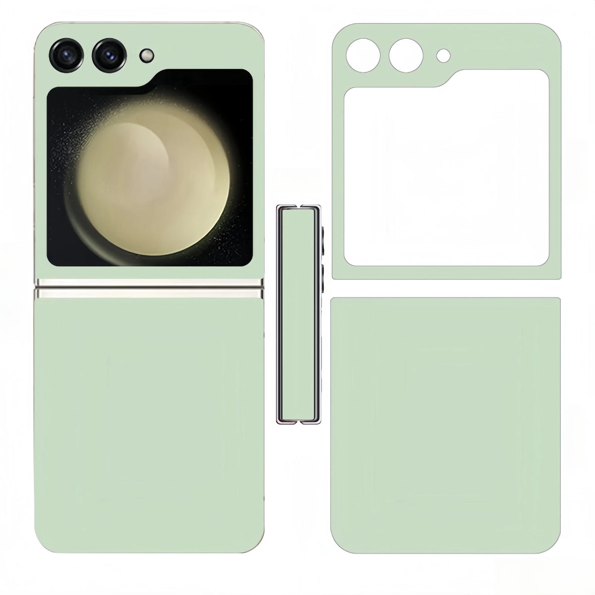 Plain Decal Skin for Samsung Galaxy Z Flip6 5 4 7Back Screen Protector with Hinge Film Cover Flip5  Wrap Colorful Sticker