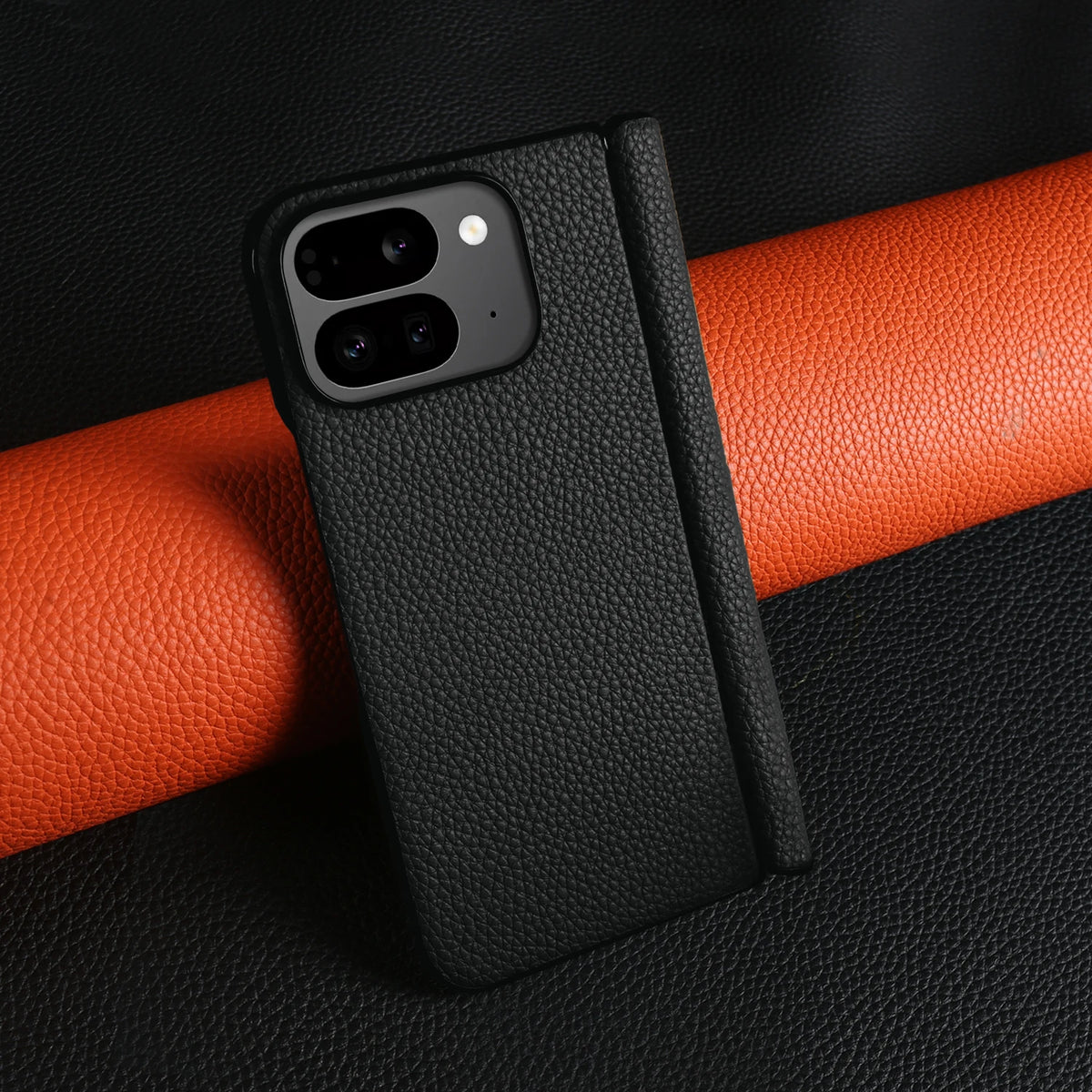 For Google Pixel 9 Pro Fold Case Genuine Leather Cover Pixel 10 Pro Fold Capa Protective Etui Back Coque Carcasa Without Front
