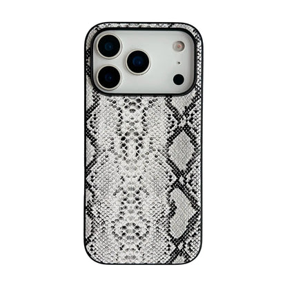 Snake Lichi Pattern Leopard Print PU Leather Case for IPhone 17 Air 16 15 14 Plus Pro Max Shockproof Rugged Protector Back Cover