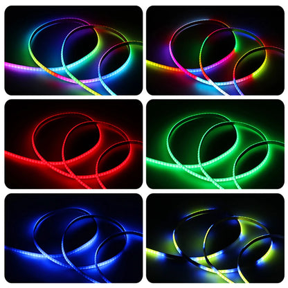 WS2812B COB LED Strip Lights DC5V 5mm Full Color SPI RGB-IC 100/160LEDs Individually Addressable Smart Pixels Tape Light