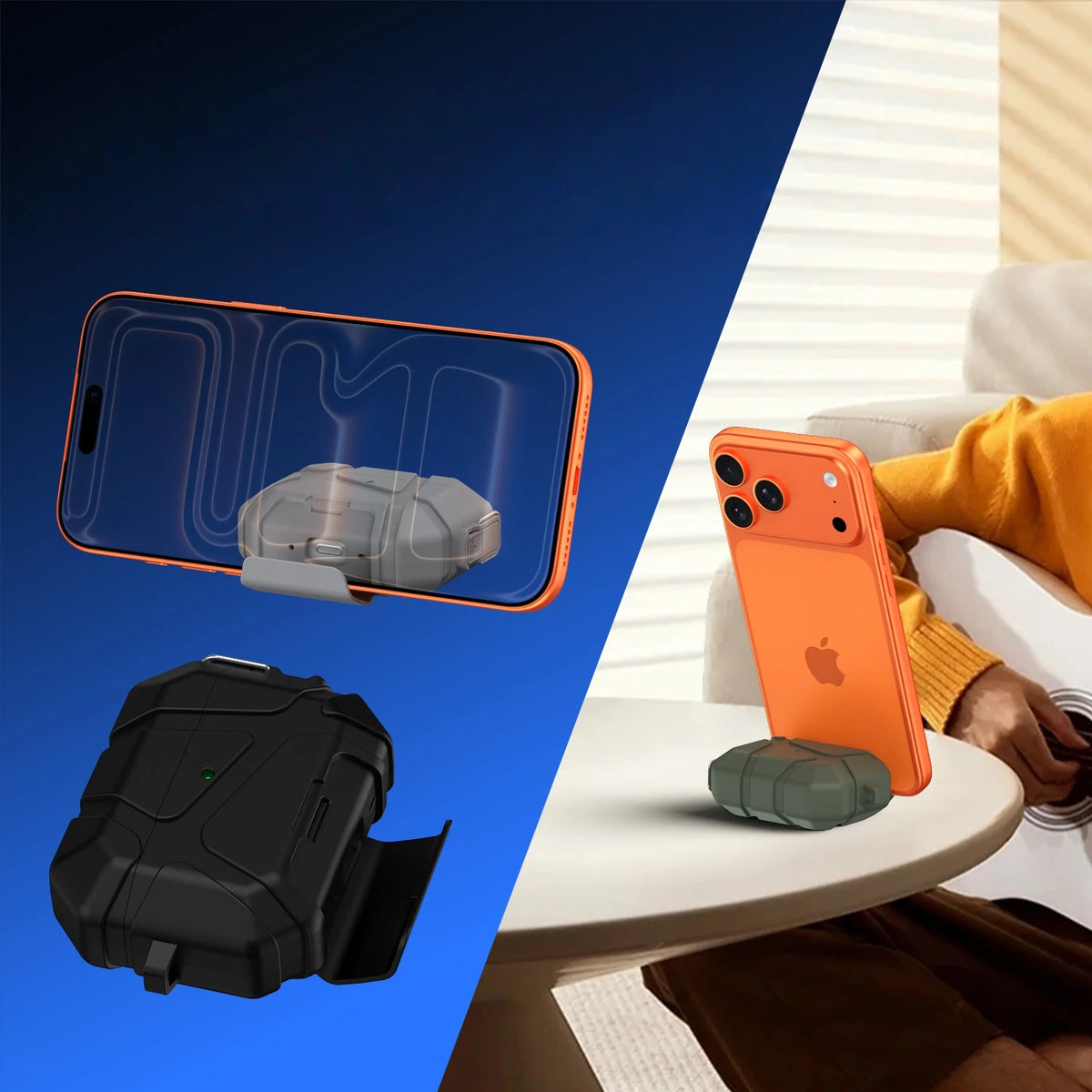 For AirPods Pro3 Secure Lock Case with Phone Stand Design Military Armor Shockproof Protective Case For Airpods Pro 3 Generation