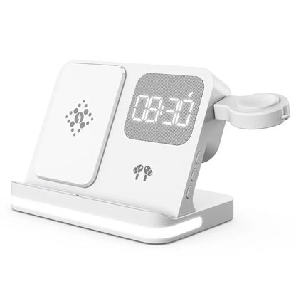 4 in 1 Wireless Charger Alarm Clock Stand For Samsung S26 S25 Galaxy Watch 8 7 6 5 Active 2 Buds4 Pro 3/2 Fast Charging Station