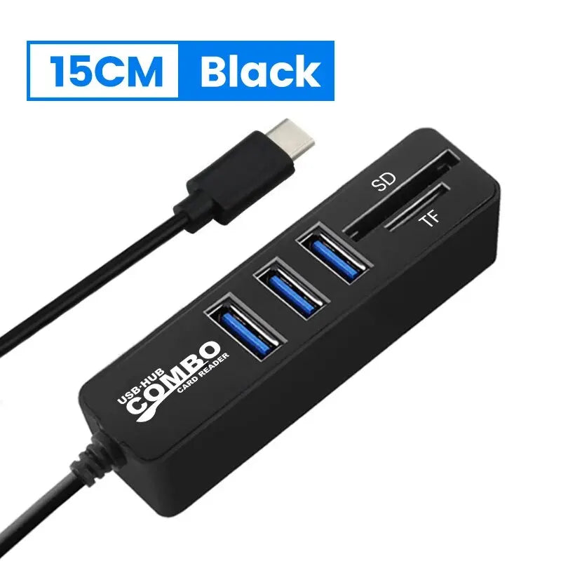 USB 2.0 Multi Ports High Speed 3 6 Port Hub USB Splitter Multiple Extender TF SD Card Reader Adapter Expander for Laptop PC