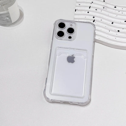 Shockproof Card Slot Pocket Phone Case For iPhone 18 17 16 15 14 13 12 11 Pro Xs Max 6 7 8 Plus Air 17e 16e Clear Wallet Cover