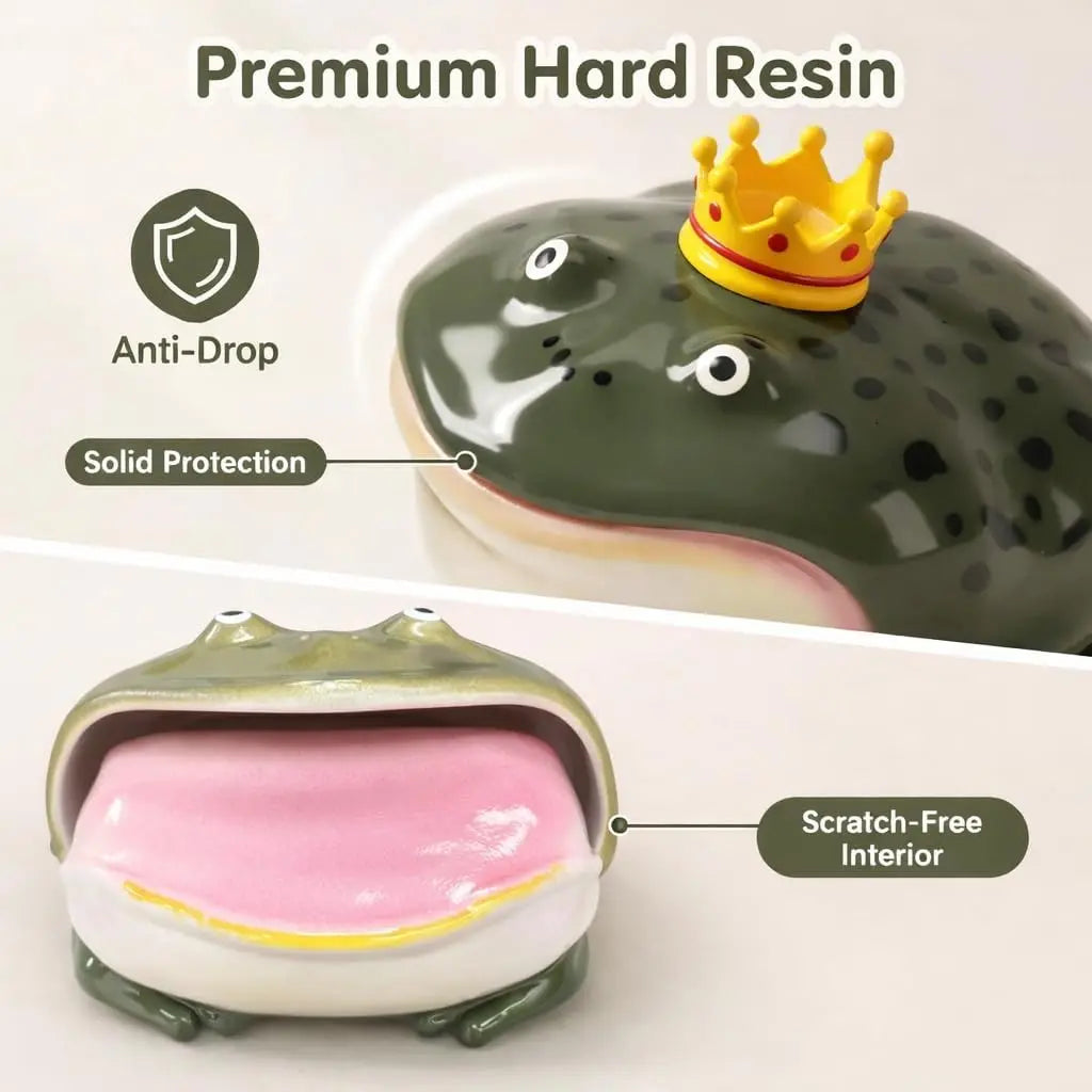 Funny Frog Shaped Case for AirPods 4, Hard Resin 3D Toad Earbuds Cover, Scratchproof Protective Shell with Novel Design