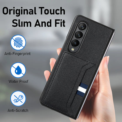 Leather Card Slot Folding Case for Samsung Galaxy Z Fold 8 ultra 7 6 5 4 fold8 fold7 fold6 fold5 Fold3 Fold4 Fold 3 2 Fold2 Capa
