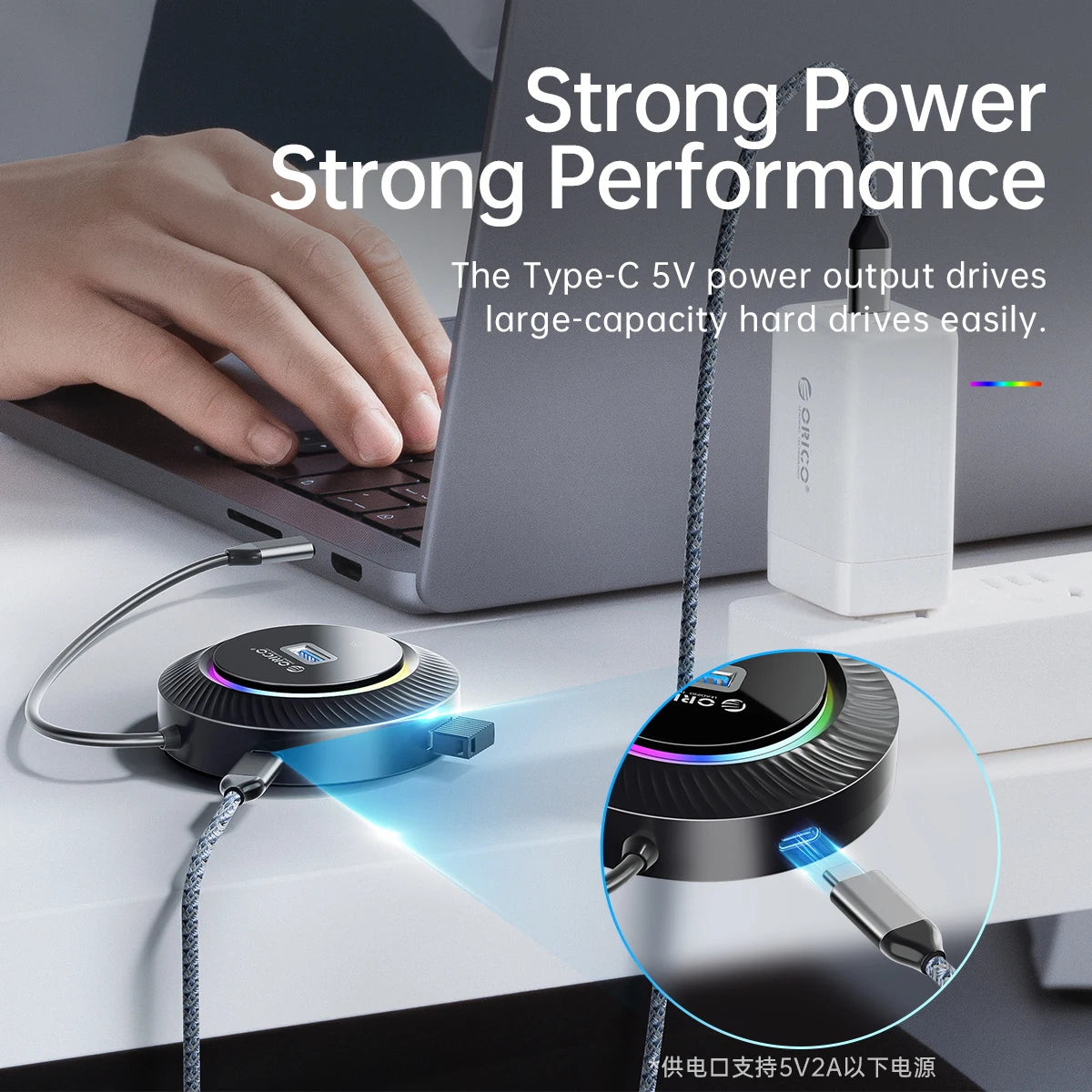 ORICO 4 in 1 USB3.0 Type C Hub with Type C Power Port 5Gbps Multi Splitter OTG Adapter for PC Computer Accessories MacBook Pro