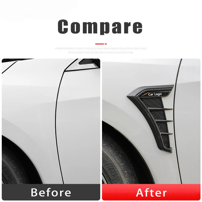 2pcs Carbon Black Car Side Wing Fender Sticker Decals Body For Skoda Fabia 1 2 Octavia a7 RS Superb Rapid Yeti Karoq Vision