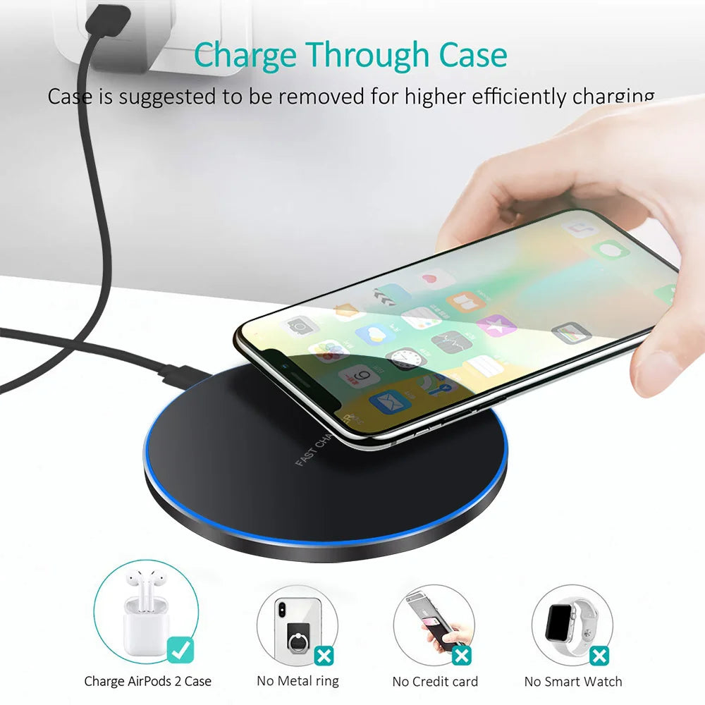 100W Fast Wireless Charger Mobile Phone Chargers Pad Stand For iPhone 15 14 13 12 Pro Max 8 Samsung Xiaomi Charging Dock Station