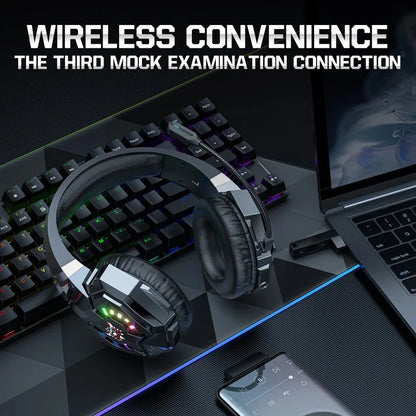 ONIKUMA B15 Gaming Headset Wireless 2.4GHz RGB Headphone With HD Microphone Stereo Sound Long Battery Life For PC Laptop Console