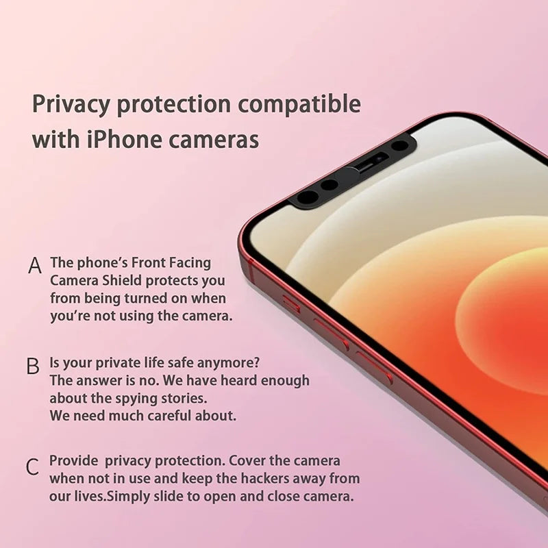 Utral Thin WebCam Cover Privacy Front Phone Lens Cover For iPhone XR 11 12 13 14 15 16 17 Pro Max Camera Slider Protector Case