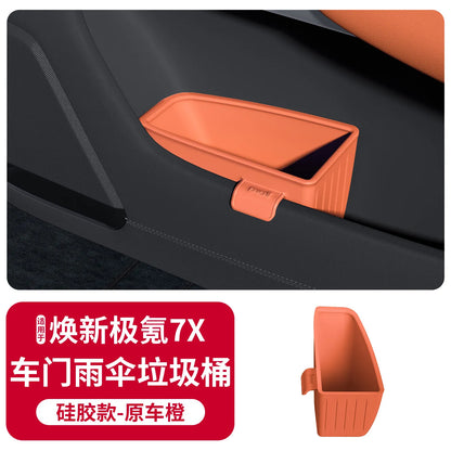 Universal Car Door Storage Box, for 2026 NEW Zeekr 7X Waterproof Silicone Umbrella Holder Trash Can