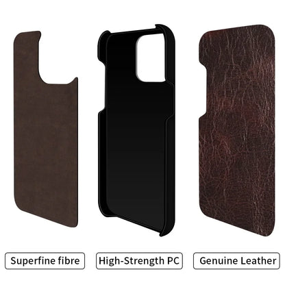 Business Genuine Leather Case for iPhone 16 Pro Max 14 13ProMax 12 11 Magnetic Magsafe Premium Cowhide Phone Cover Back Coque