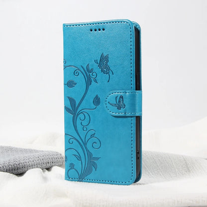 Butterfly Flower Leather Case For iPhone 17 Air 16 17e 16e 15 14 13 12 Mini 11 Pro Max Plus Flip Wallet Card Slot Book Cover