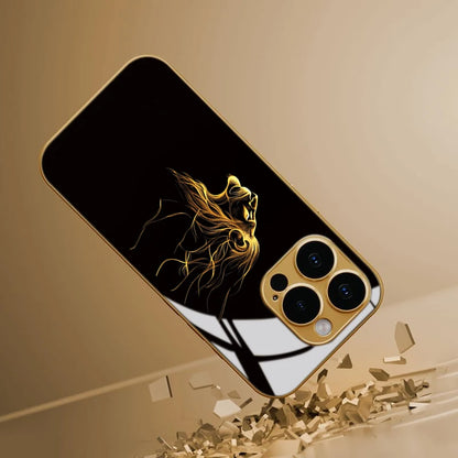 Luxury Heroic Lion Tempered Glass Phone Case For iPhone 17 13 12 11 Pro Max 16 15 14 Plus Pro Max 16E 17Air Anticollision Cover