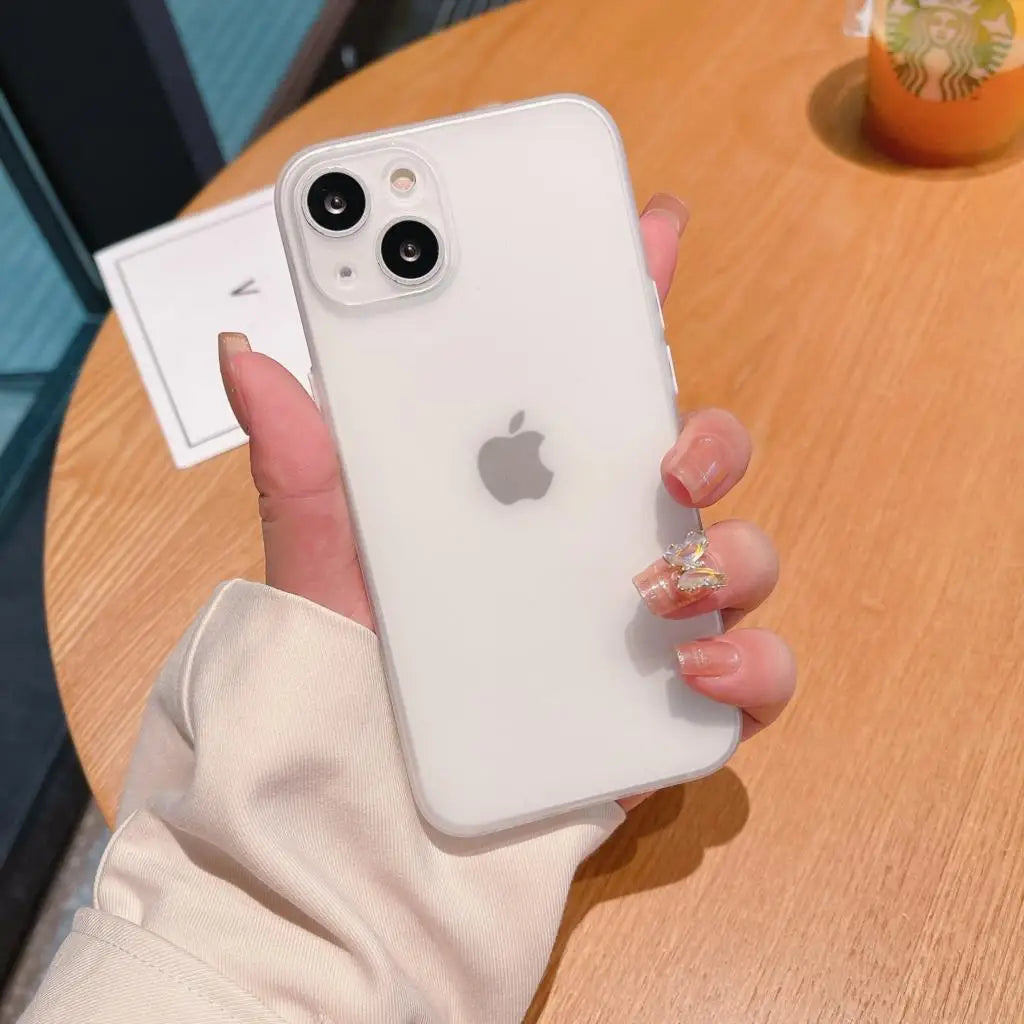 Matte Slim Phone Case For iPhone 16 15 14 13 12 11 Pro Max Plus XS X XR 7 8 SE Mini Transparent Shockproof Hard Thin Cover Funda