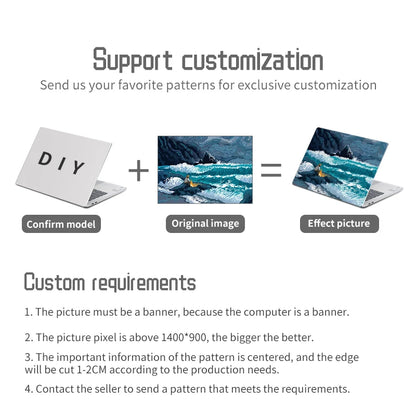 Universal Laptop Stickers Skins Vinly Protective Sticker 13/14/15/17inch 2pc Skin for Macbook/Lenovo/HP/Asus/Dell/Acer Decal