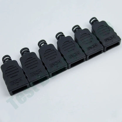 1Pce HDMI 19P Gold-Plated Soldering Male High-Definition Data Cable Connector with Plastic Shell Soldering Cable Connector