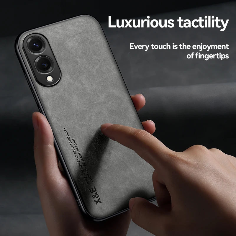 Magnetic Sheepskin Leather Case For Samsung Galaxy S26 S25 S24 S23 S22 S21 S20 Ultra FE S25 Edge S10 S9 Plus Shockproof Cover