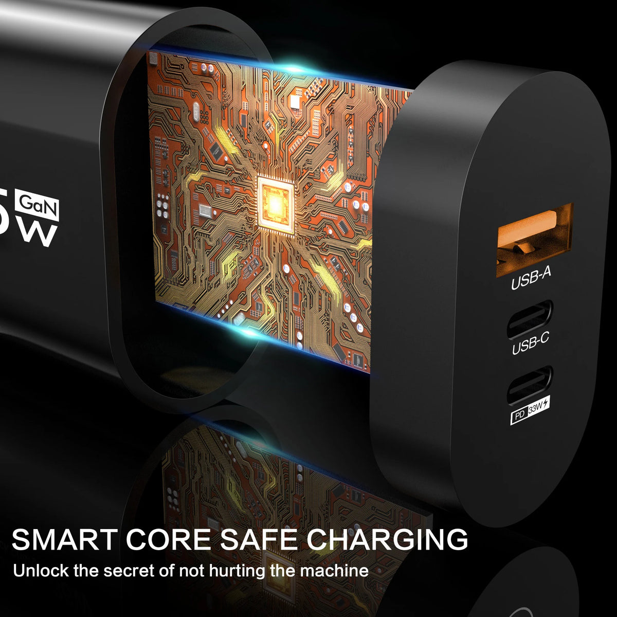 GaN USB Type C Charger 65W PD Fast Charge Adapter Mobile Phone Quick Charger For iPhone Samsung Xiaomi Huawei Wall Charger Plug