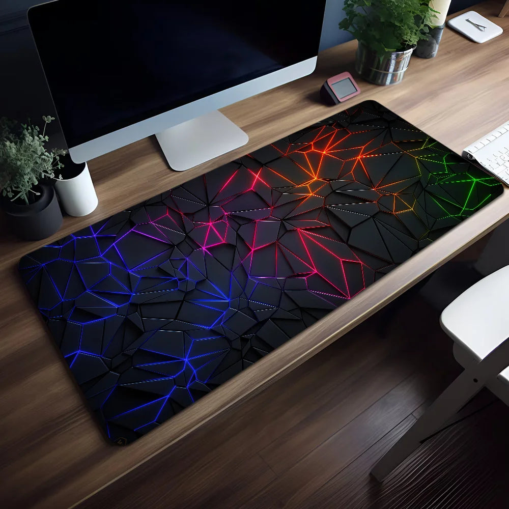 Geometric Blue Gradient Honeycomb Mouse Pad Non-slip Thickened Large Writing Lockedge Office Student Gaming Cushion MousePad