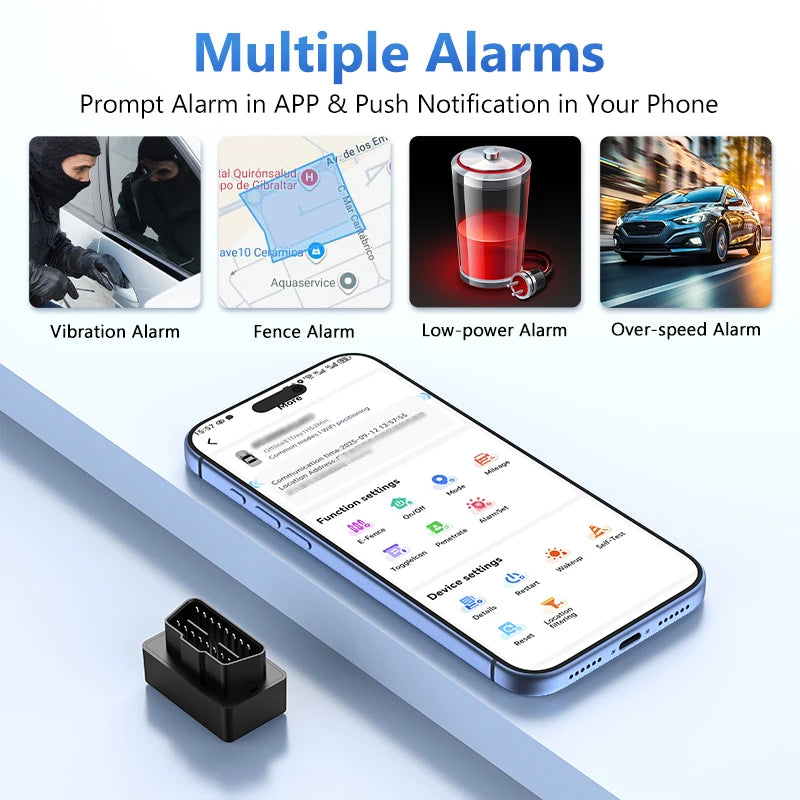 4G Mini OBD II GPS Car Tracker Builtin Battery 16PIN Interface Device for Car Vehicle with Online Tracking APP