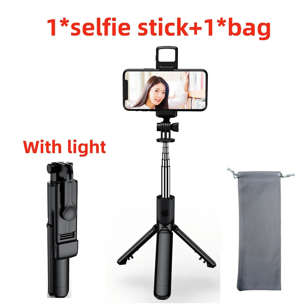 FGCLSY New Tripod for Smartphone Camera, Stand with Bluetooth Shutter and Light, Wireless Selfie Stick Brackets with Phone Holde
