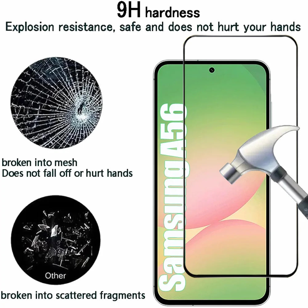 Screen Protector For Samsung Galaxy A17 A16 A26 A36 A56 A55 A54 Tempered Glass For Samsung A07 A15 A35 A55 Protective Film