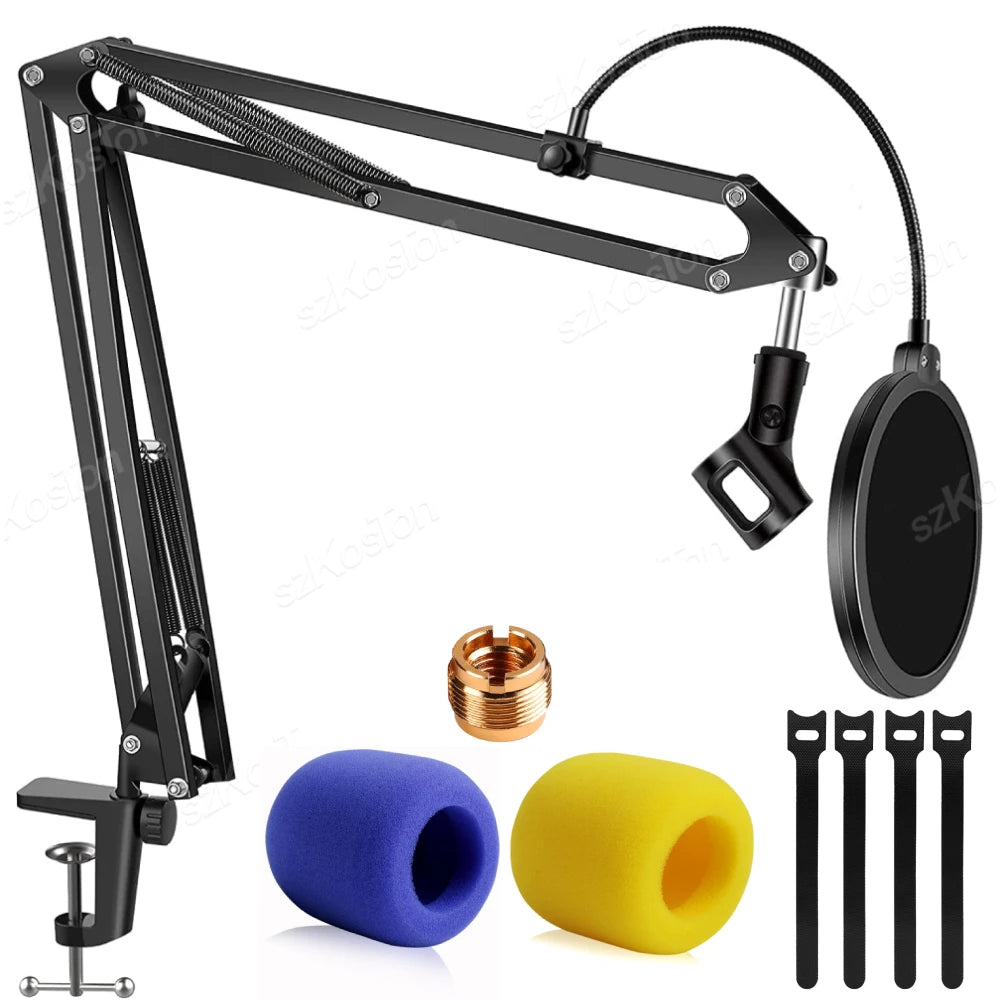 Microphone Stand Kit for Blue Yeti Adjustable Suspension Scissor Boom Arm for SM7B HyperX QuadCast AM8 A8 A6V K658 K688 K669 Mic