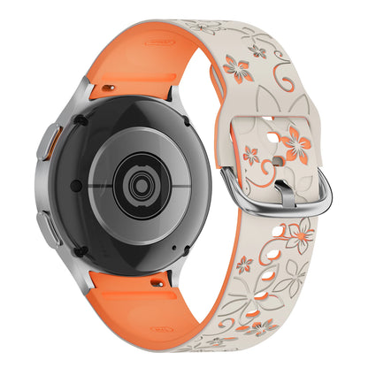 Silicone Band for Samsung Galaxy Watch 7 6 5 4 FE/5Pro 45mm No Gaps Sport Correa Engraved Galaxy Watch6 Classic 43mm 47mm Strap