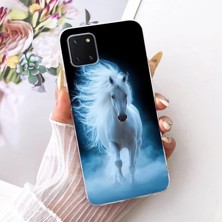 For Samsung Galaxy Note 10 Lite Case SM-N770F Luxury Flowers Painted Cover Soft Silicone Case For Samsung S10 Lite SM-G770F Bags