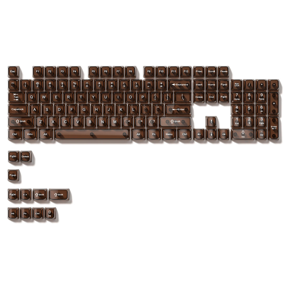 115 Keys Black Transparent Clear Keycaps Crystal Ceramic PC Keycap RGB Shine Through Key Cap MDA Profile for MX Switch Keyboard