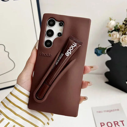 Makeup Brand Lemontini Dopamine Lip Gloss Case for Samsung Galaxy A56 A55 A54 A36 A35 A32 A25 A24 Lipstick Holder Phone Cover