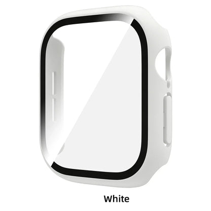 Tempered Glass PC Case for Apple Watch 12 46mm Hard Bumper Screen Protector Cover for Iwatch Series 12 42mm Shell Accessories