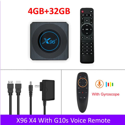 New X96 X4 Smart TV Android 11 TV Box Amlogic S905X4 Set Top Box 4GB 32gb 64gb Dual WIFI 8K Internet TV Receiver X96X4