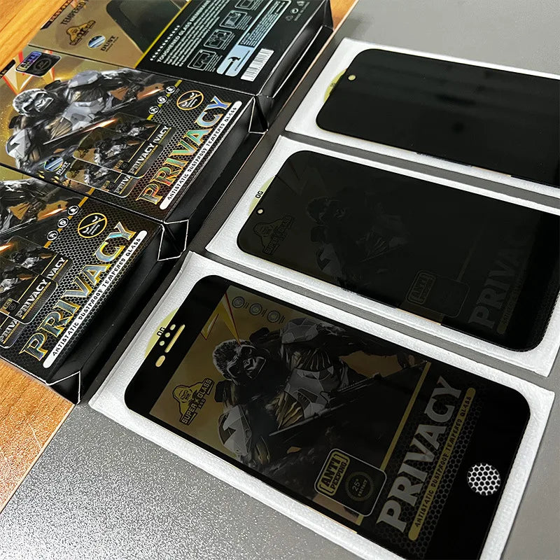 10pcs Super Privacy OG Tempered Glass Screen Protector Film Anti Spy For iPhone Duo 18 Pro Max 17 Air 17E 16 Plus 15 14 13