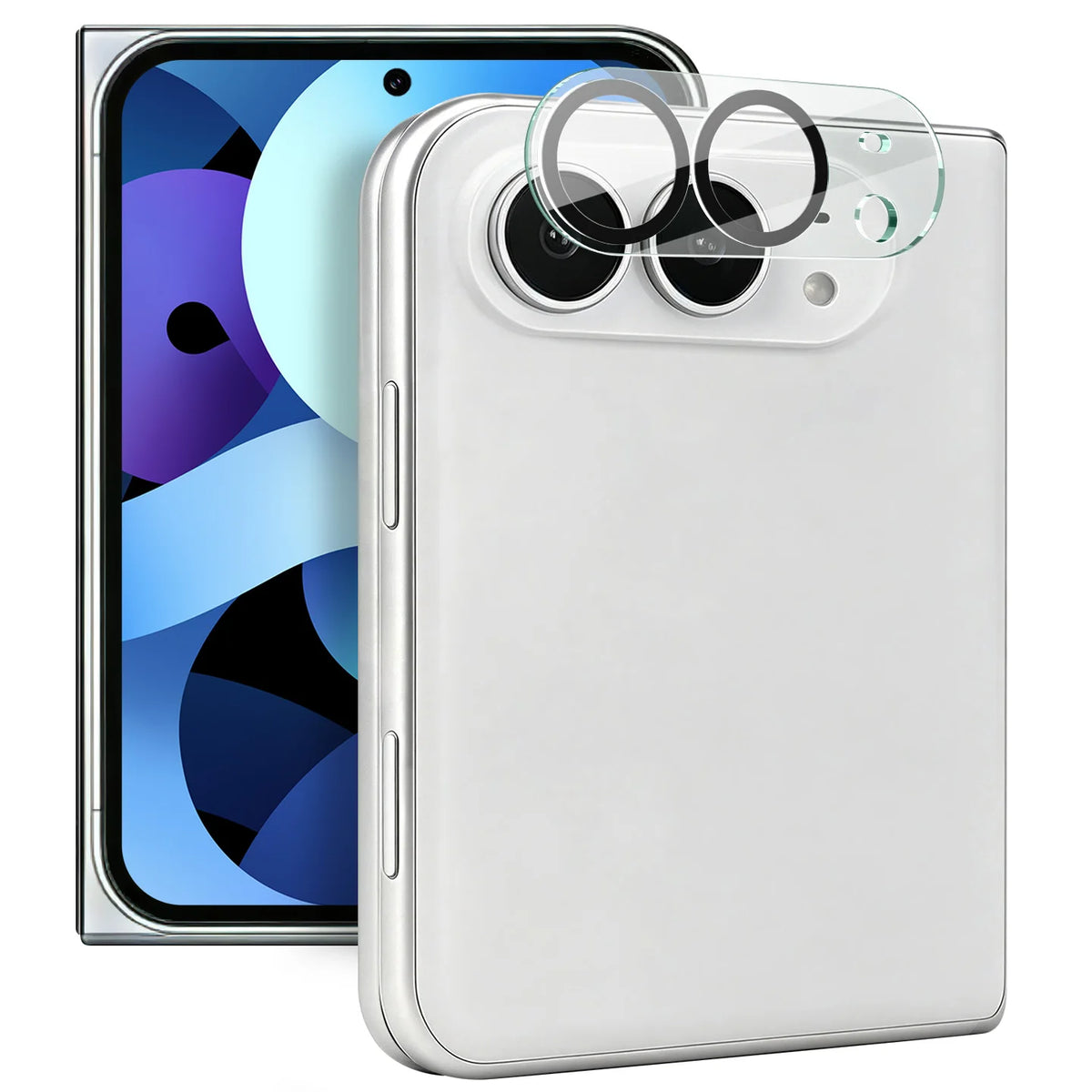 Camera Lens Glass For iPhone Duo Fold 2in1 Acrylic Glass Camera Protector Film Anti Fingerprint 9H Hardness HD Clear LS0013