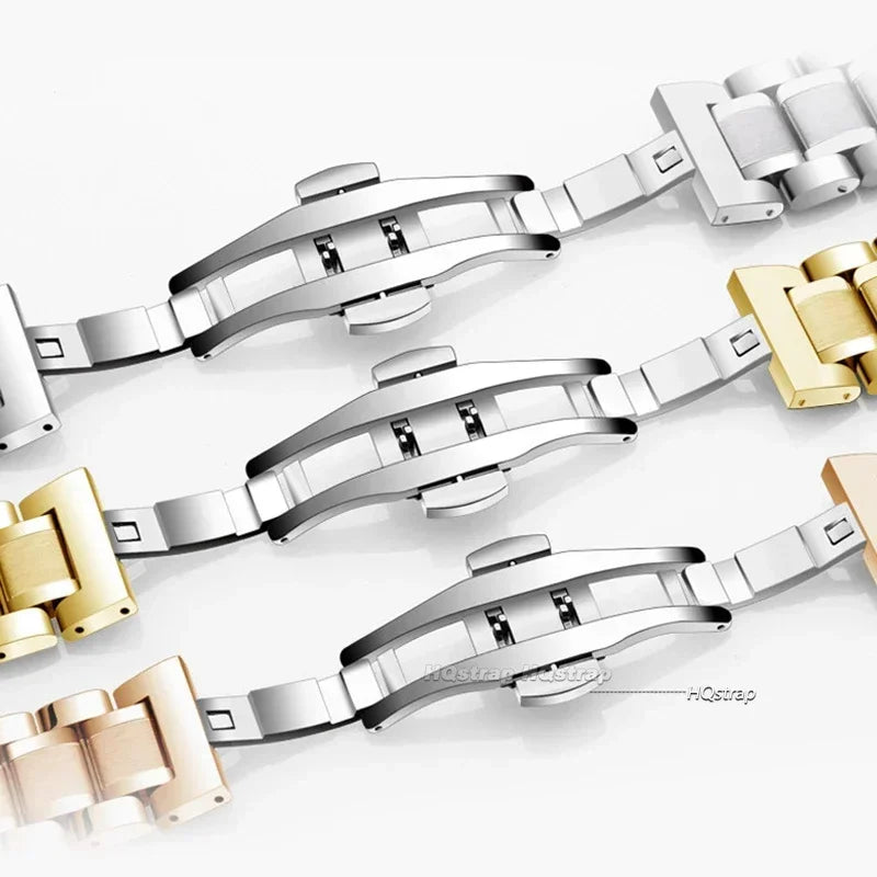 Stainless Steel Watch Strap for Longines Curved End Bracelet Metal Wristband 12 13 14 15 16 17 19 21 23 18mm 20mm 22mm 24mm Band