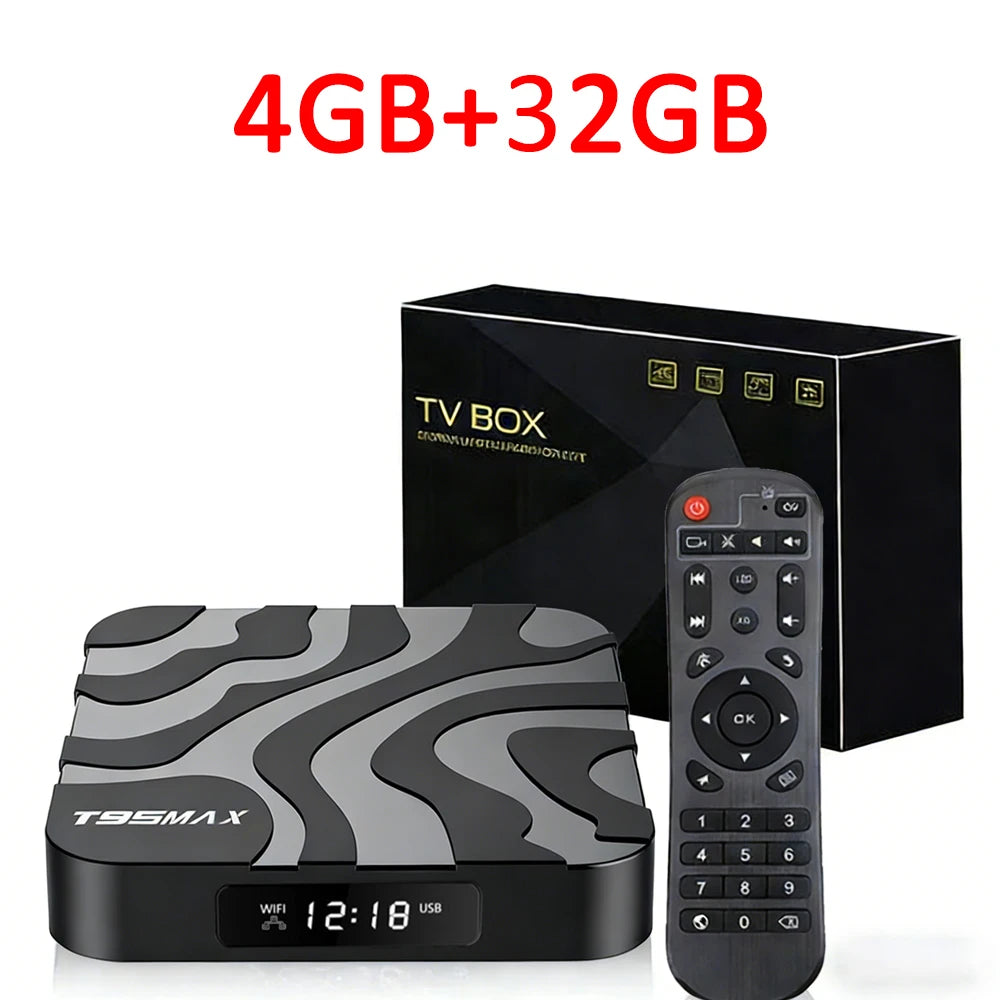 Android 16 T95Max Smart Home Theater TV Box Allwinner H618 Dual Wifi 8G RAM 256G ROM BT5.4 Netflix Google 4K 8K HD Set Top Box