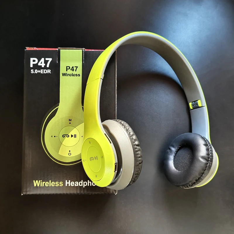 Stereo P47 Headset 5.0 Bluetooth Headset Folding Series Wireless Sports Game Headset for iPhone XiaoMi