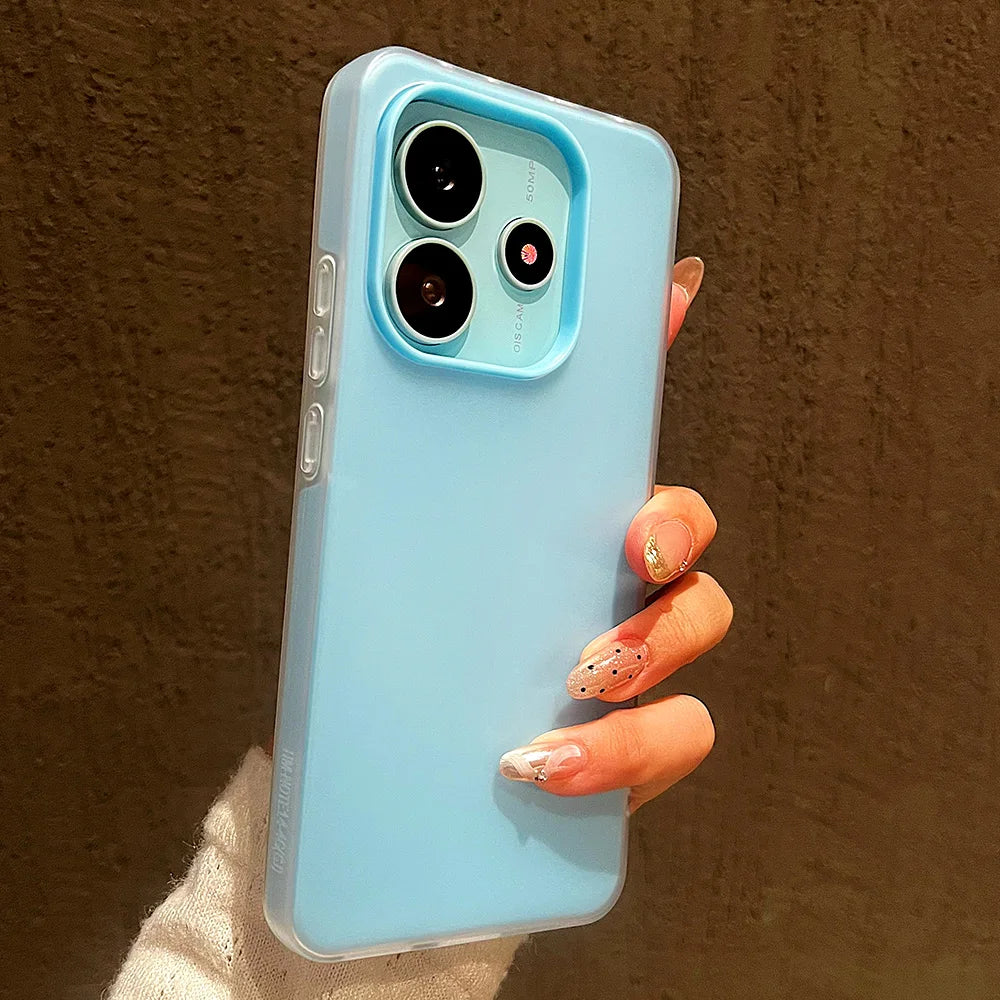 Luxury Candy Color Matte Phone Case For Xiaomi Redmi Note 15 14 13 12 Pro Plus 5G 12S 11 Redmi 14C 13 12 Shockproof Bumper Cover