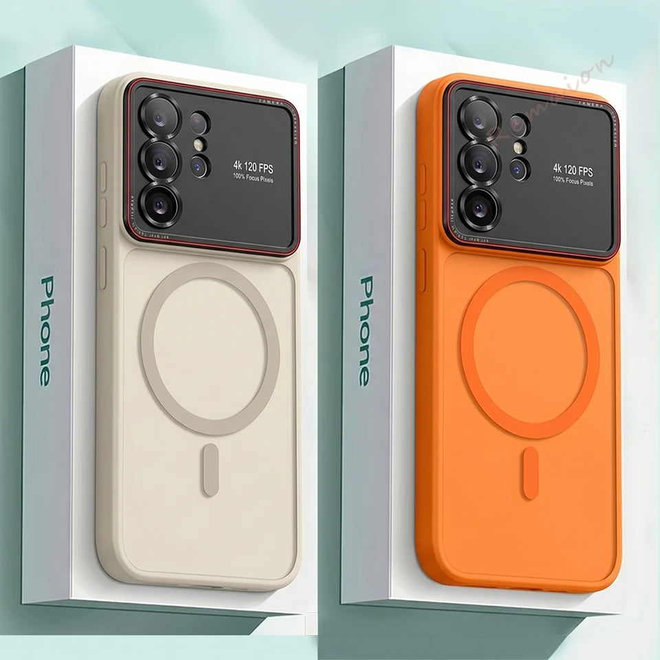 Magnetic Luxury Phone Case for Samsung Galaxy S26 S24 S25 Ultra S26Ultra Magsafe Official Matte Len Camera Protector Cover