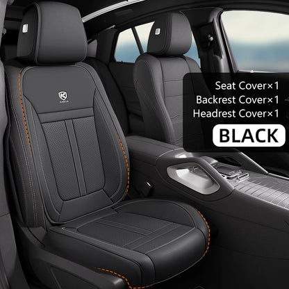 PU Leather Car Seat Cover Full Set 360°Surrounded Bottom Adjustable Back Seat Pad Waterproof Front Seat Cushion Car Accessories