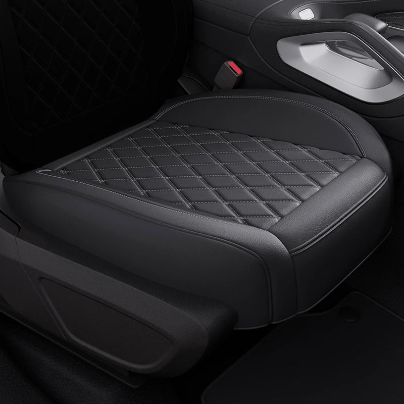 1PCS Nappa Leather Car Seat Cover Waterproof Wrap Around Bottom Seat Cushion Durable Car Seat Protector Universal Auto Seat Pad