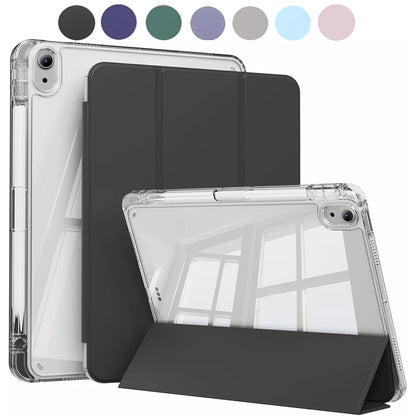 Crystal Clear Case For iPad 5 6 7 8 9 10 11 Air 11 13 inch /Mini 6th 7th gen /Pro 11 12.9 (3rd/4th/5th/6th gen) with pen holder