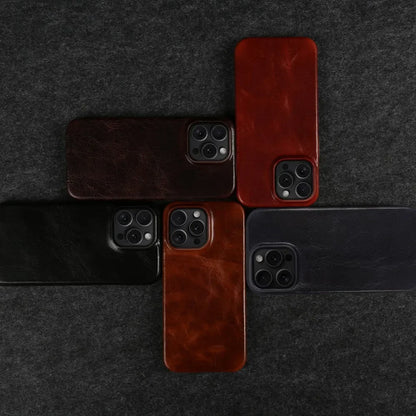Business Genuine Leather Case for iPhone 16 Pro Max 14 13ProMax 12 11 Magnetic Magsafe Premium Cowhide Phone Cover Back Coque