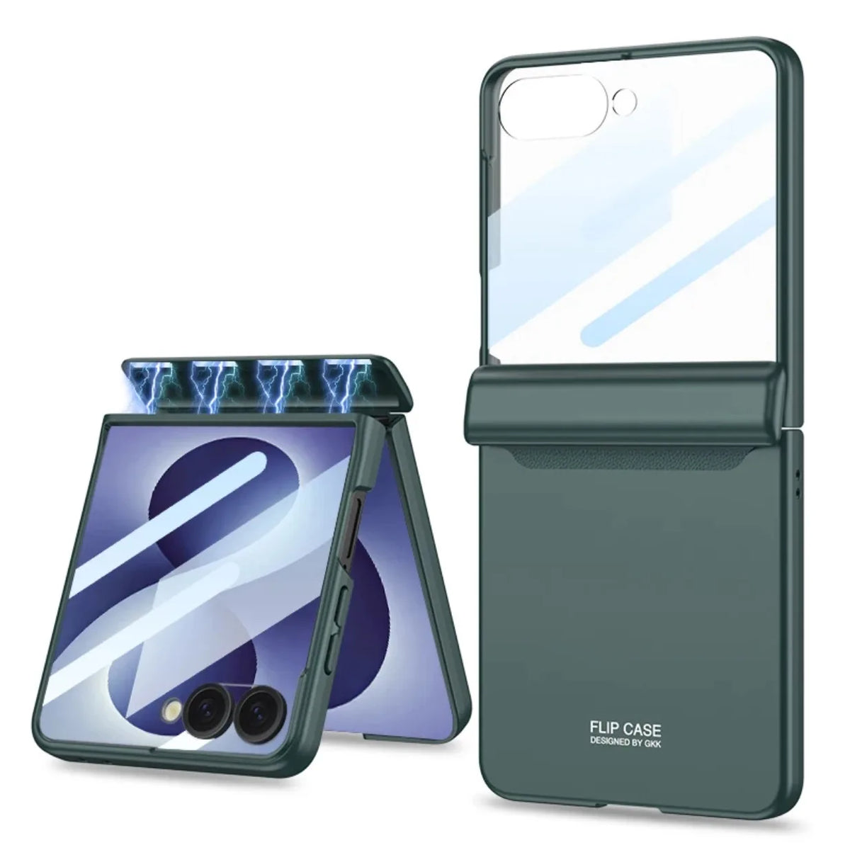Shockproof Hinge Protective Hard  Phone Case with Front Tempered Glass Film for Samsung Galaxy Z Flip 8 7 Flip8 Flip7 5G Cover