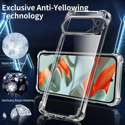 For Google Pixel 11 10 9 8 7 6 Pro XL 10a 9a 8a 7a 6a Transparent Shockproof Silicone Clear Case Airbag Back Cover