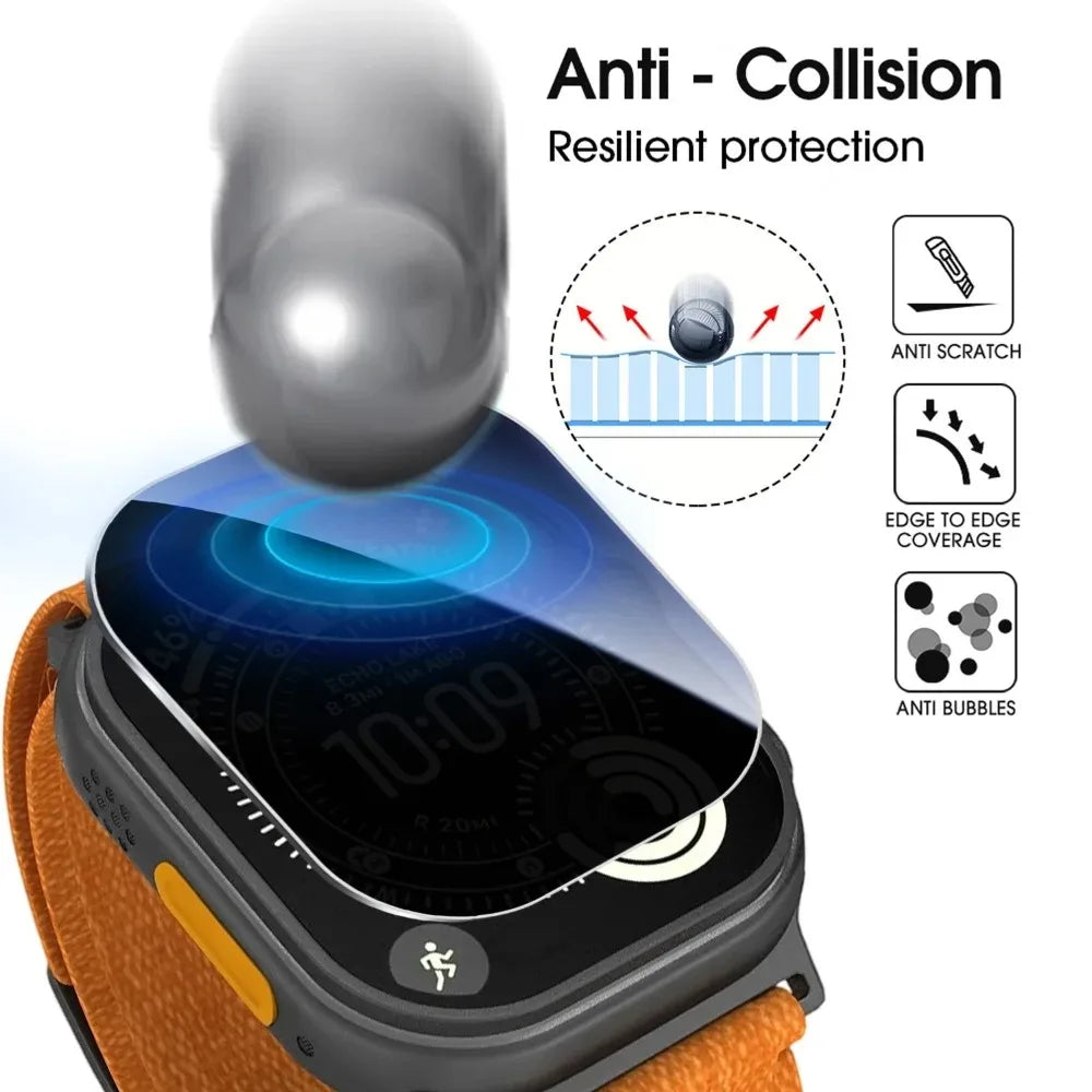 1-5PCS Privacy Tempered Glass Screen Protector with Auto-alignment Installation Frame for Apple Watch Ultra 4 3 2 1 49mm HD Film